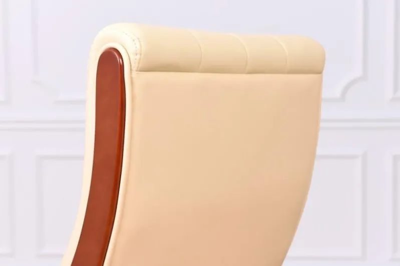 Poltrona ufficio pelle color beige Consul
