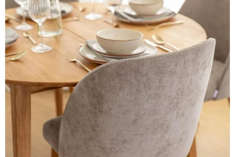 Poltroncina da pranzo tortora imbottita con gambe in faggio OLBIA