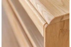 Porta TV con ripiano legno massello di rovere naturale LED integrato