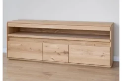 Porta TV con ripiano legno massello di rovere naturale LED integrato