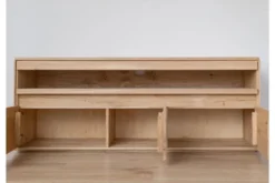 Porta TV con ripiano legno massello di rovere naturale LED integrato