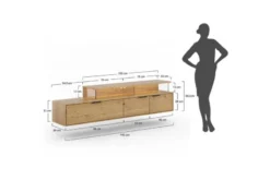 Porta tv sospeso rovere massello design moderno