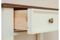 Postazione da trucco shabby chic pino massello tinto bianco noce