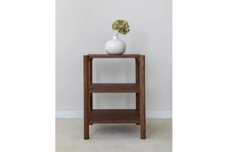 Scaffale a giorno moderno rovere massello tabacco