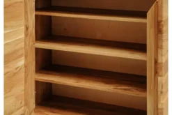 Scarpiera chiusa in legno naturale di rovere massello oliato