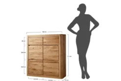 Scarpiera chiusa in legno naturale di rovere massello oliato
