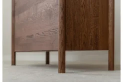 Scarpiera chiusa stile moderno in rovere massello tabacco