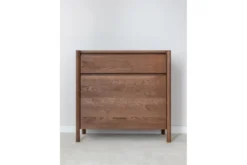 Scarpiera chiusa stile moderno in rovere massello tabacco
