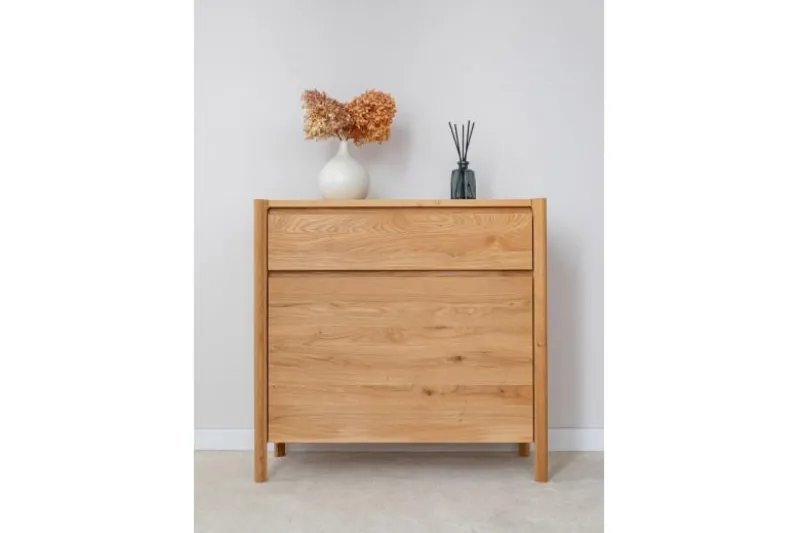 Scarpiera moderna in rovere massello naturale
