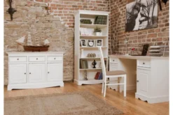 Scrivania shabby chic bianca in pino massello