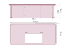 Scrivania studio classica con piano 2,4 Metri PRESTIGE B710