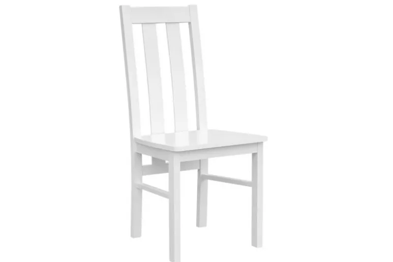 Sedia con schienale alto faggio massello bianco shabby chic