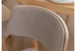Sedia da pranzo in velluto beige con gambe in faggio COMO