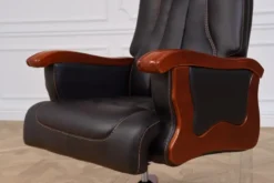 Sedia direzionale ufficio pelle nera Prestige
