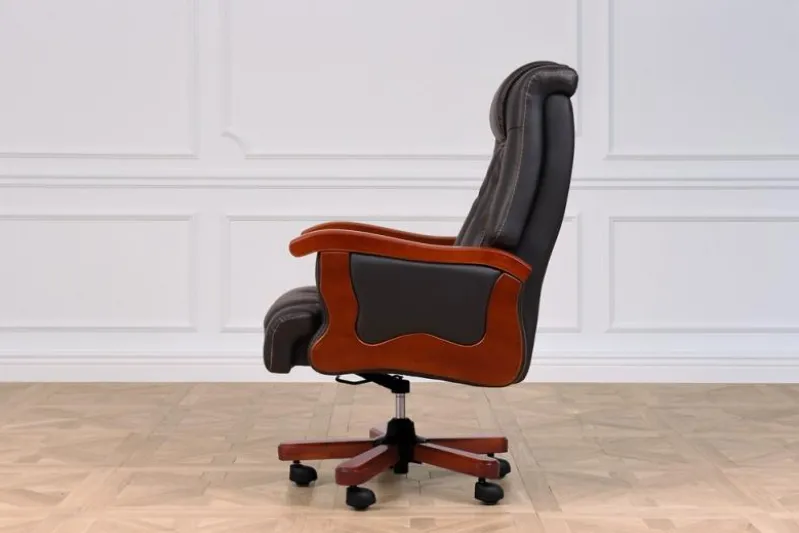 Sedia direzionale ufficio pelle nera Prestige