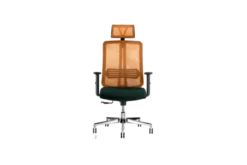Sedia ergonomica certificata UNI EN 1335 VERTIGO con schienale arancione