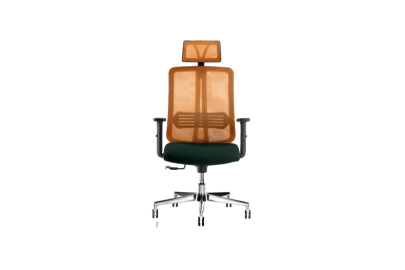 Sedia ergonomica certificata UNI EN 1335 VERTIGO con schienale arancione