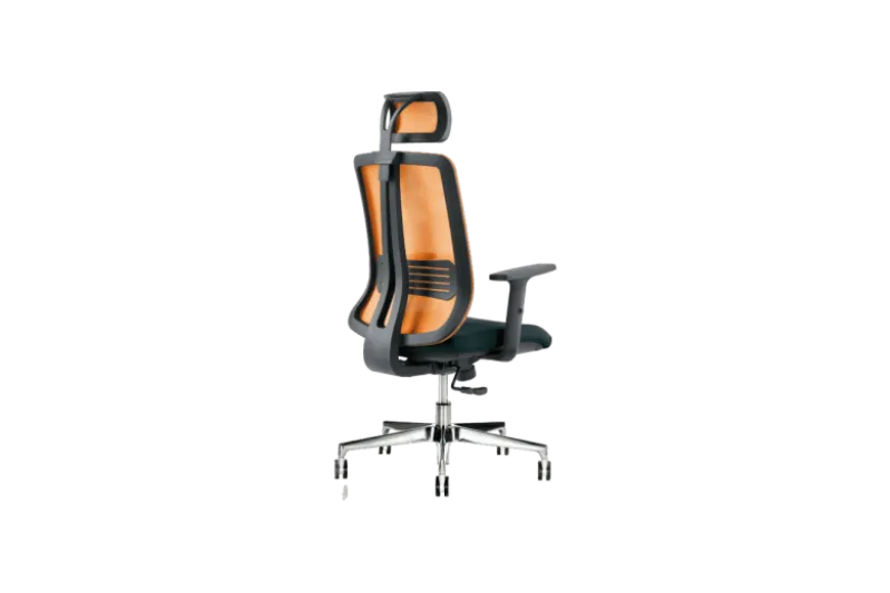 Sedia ergonomica certificata UNI EN 1335 VERTIGO con schienale arancione