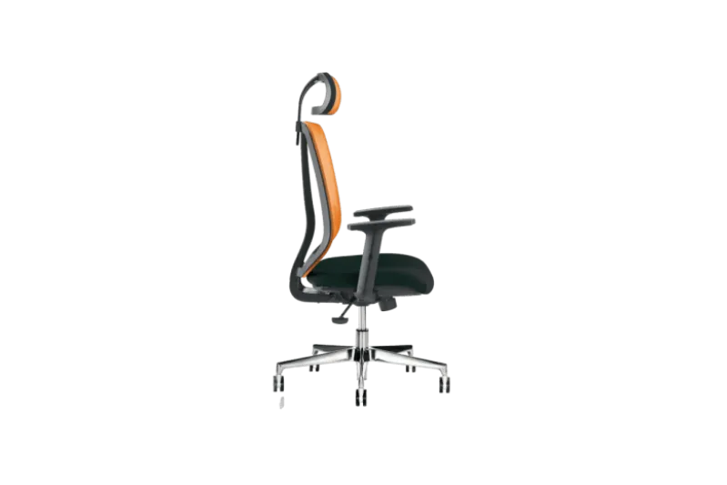 Sedia ergonomica certificata UNI EN 1335 VERTIGO con schienale arancione