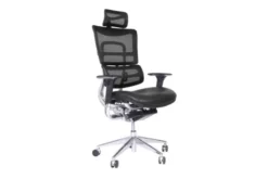 Sedia ergonomica da ufficio Ergo 800 in pelle colore Nero