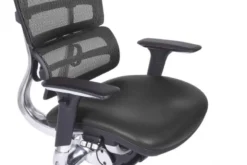 Sedia ergonomica da ufficio Ergo 800 in pelle colore Nero