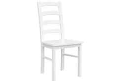 Sedia faggio massello bianco schienale con stecche orizzontali shabby chic