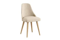 Sedia imbottita beige gambe faggio BRESSO