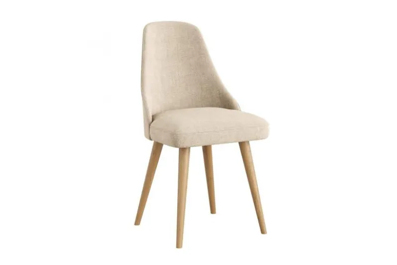 Sedia imbottita beige gambe faggio BRESSO
