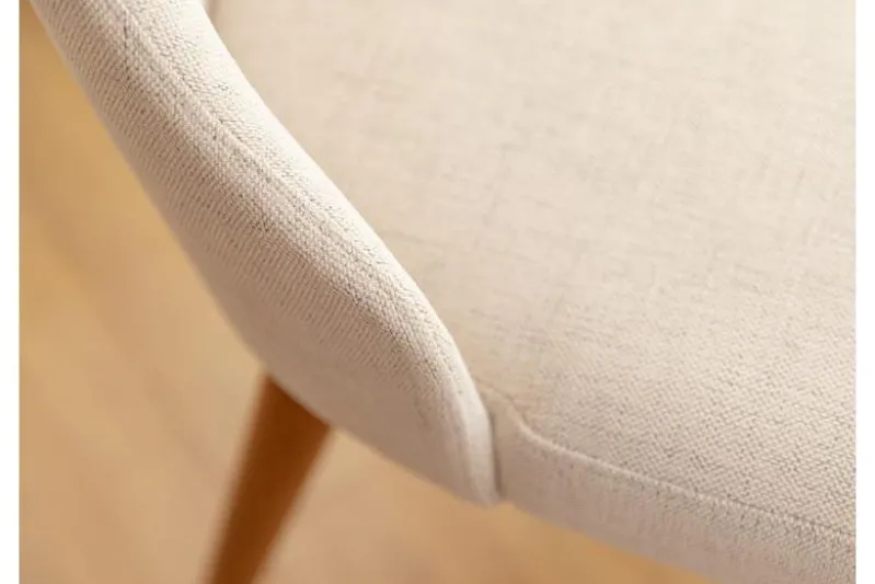 Sedia imbottita beige gambe faggio BRESSO