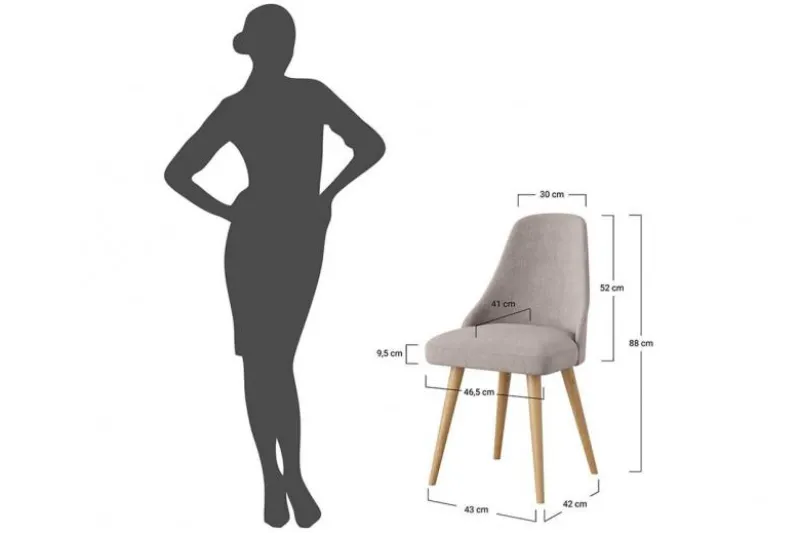 Sedia imbottita beige gambe faggio BRESSO