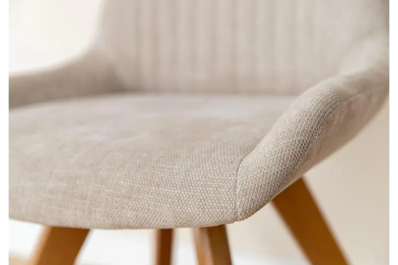 Sedia imbottita da tavolo beige BARI