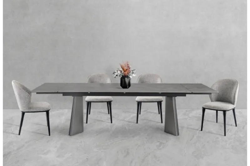 Sedia imbottita grigia design moderno SIENA