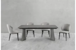 Sedia imbottita grigia design moderno SIENA