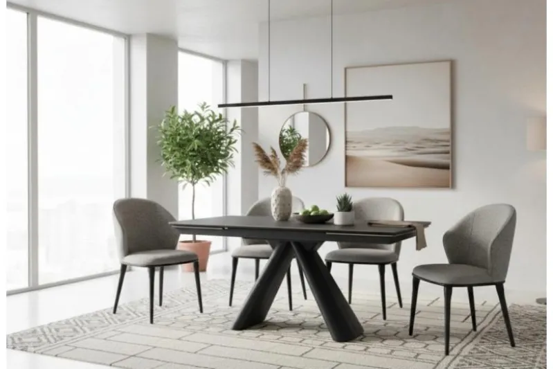 Sedia imbottita grigia design moderno SIENA