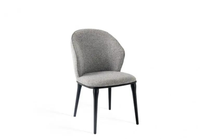 Sedia imbottita grigia design moderno SIENA