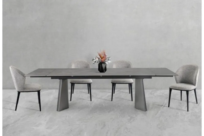 Sedia imbottita grigia design moderno SIENA