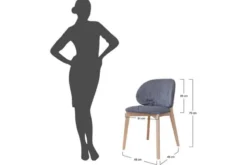 Sedia imbottita panna con gambe in legno di faggio Pecora