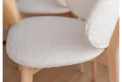 Sedia imbottita panna con gambe in legno di faggio Pecora