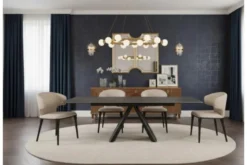 Sedia in tessuto beige moderna SERENE