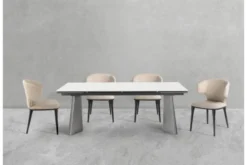 Sedia in tessuto beige moderna SERENE