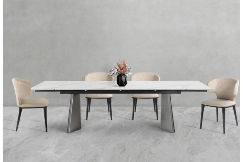 Sedia in tessuto beige moderna SERENE