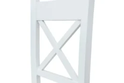 Sedia legno massello di faggio bianco sedile color noce shabby chic
