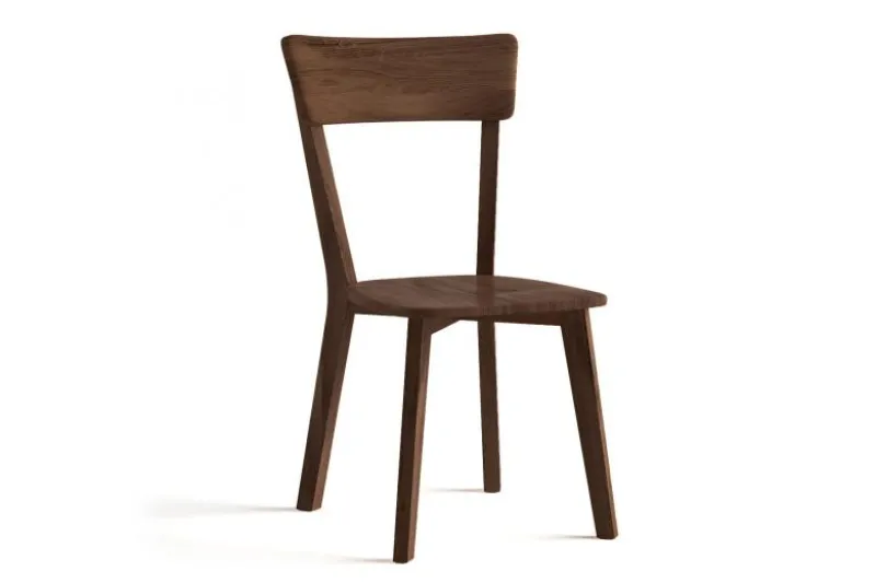 Sedia legno massello di rovere tabacco LEON