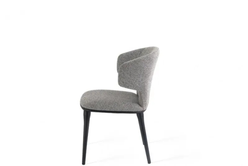 Sedia moderna in tessuto grigio SERENE
