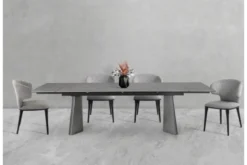 Sedia moderna in tessuto grigio SERENE