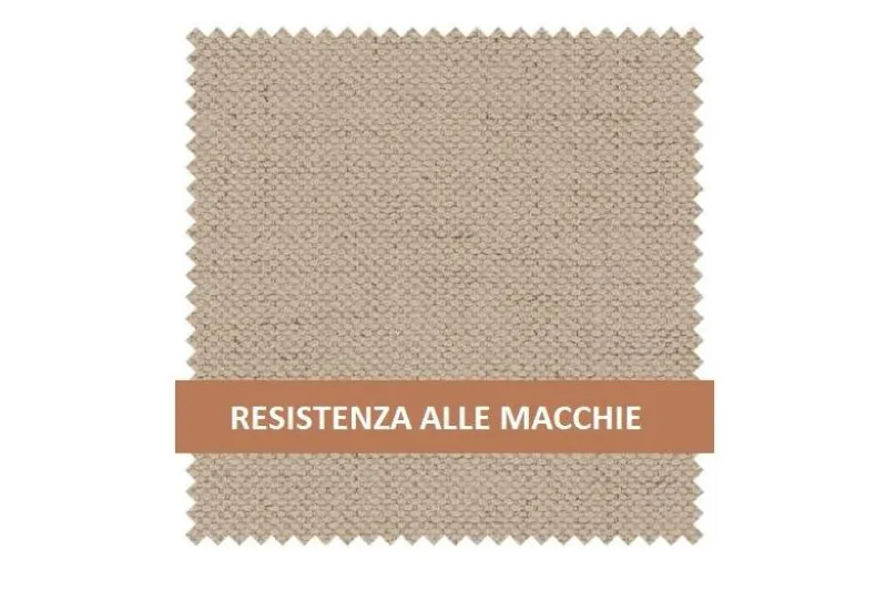 Sedia rovere massello con imbottitura in tessuto beige LEON