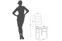 Sedia schienale doghe faggio massello bianco e rovere shabby chic