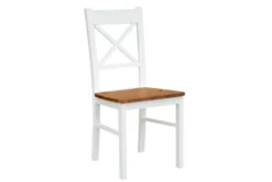 Sedia shabby chic faggio massello bianco seduta color rovere