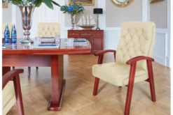 Sedia ufficio ospiti classica pelle beige CONSUL