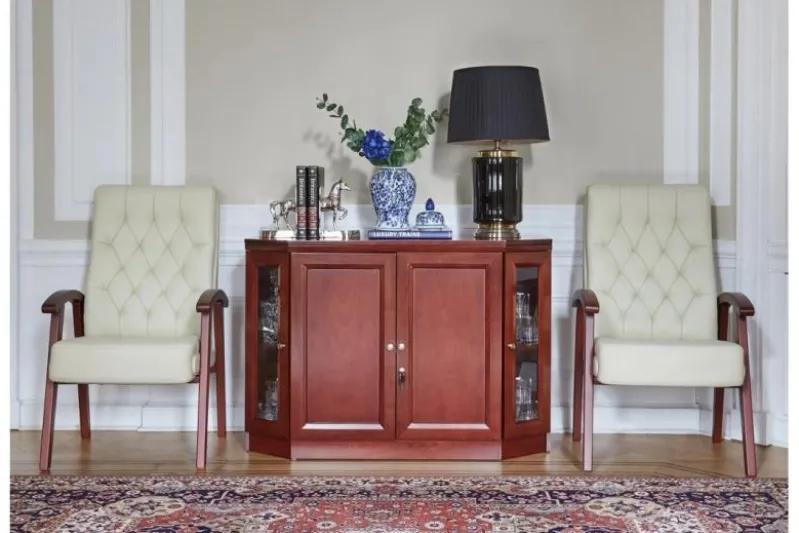 Sedia ufficio ospiti classica pelle beige CONSUL